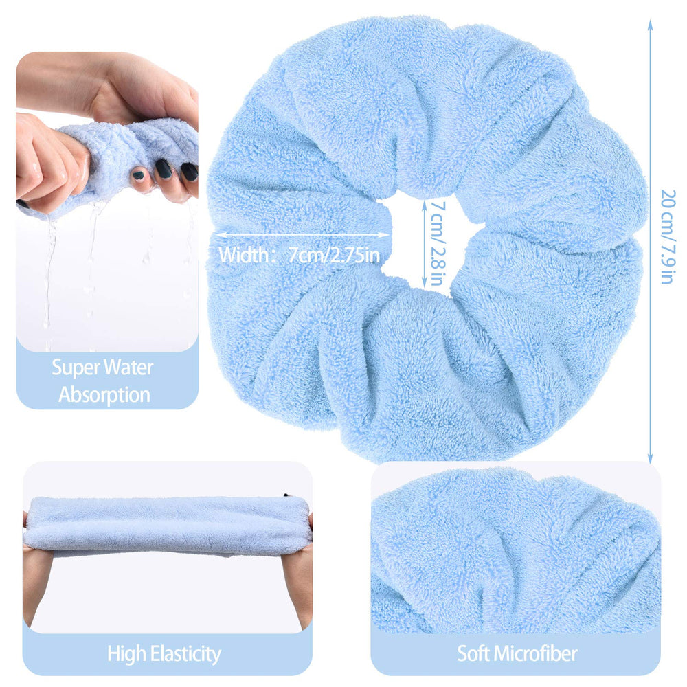 Chouchou WILLBOND en microfibre utilisé sur cheveux mouillés pour un séchage en douceur.
