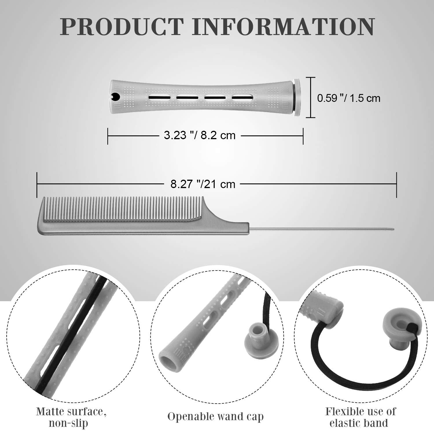 WILLBOND peigne-rat-tail acier, pratique pour démarrer les mèches et rouler