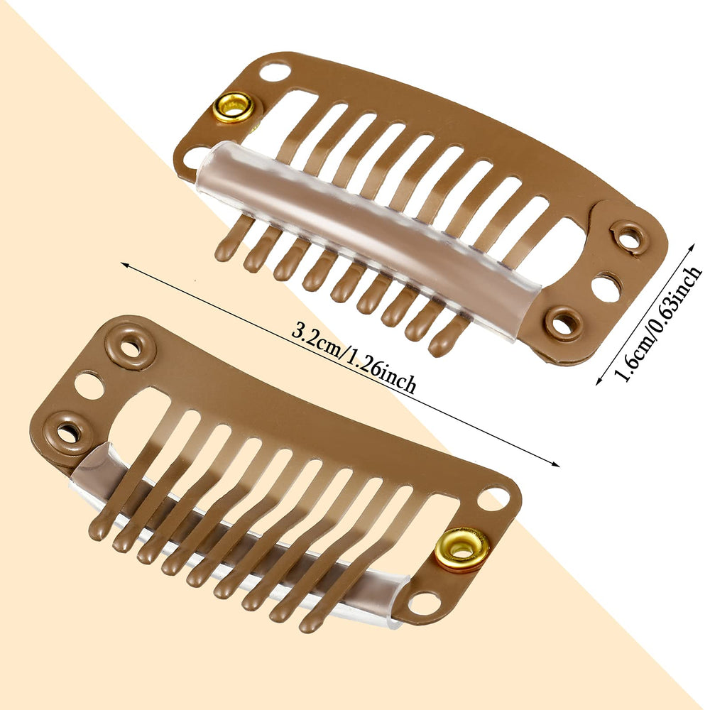 Pince WILLBOND brun clair de 3,2 cm sur 1,6 cm pour perruques.