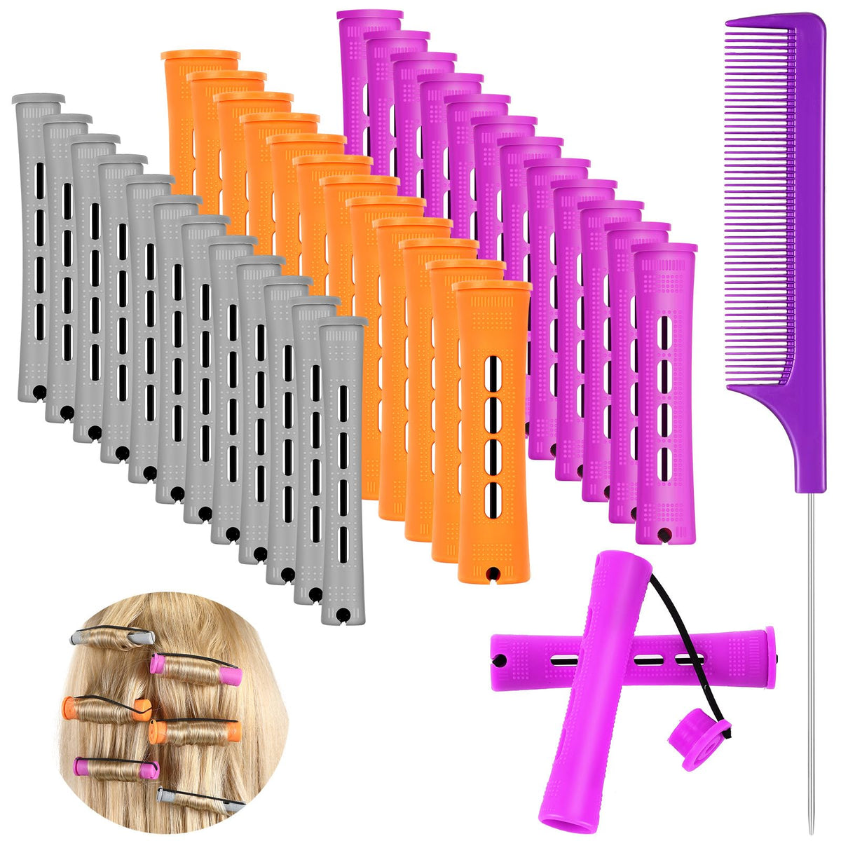 Rouleaux WILLBOND – perm froid, longueur 8,2 cm, boucles naturelles sans chaleur.