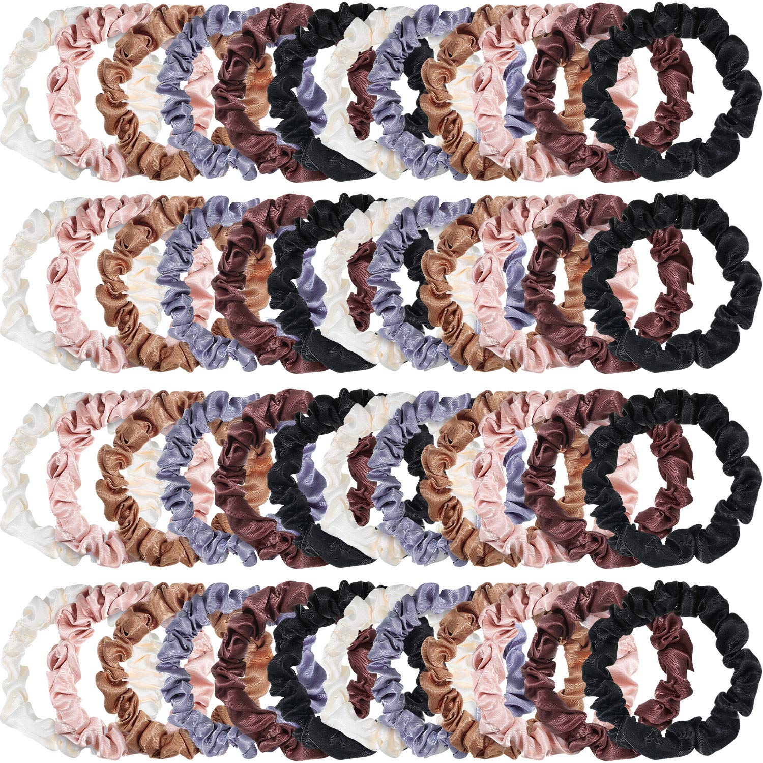 WILLBOND chouchous satin multicolores – ensemble prêt à assortir selon les cheveux.