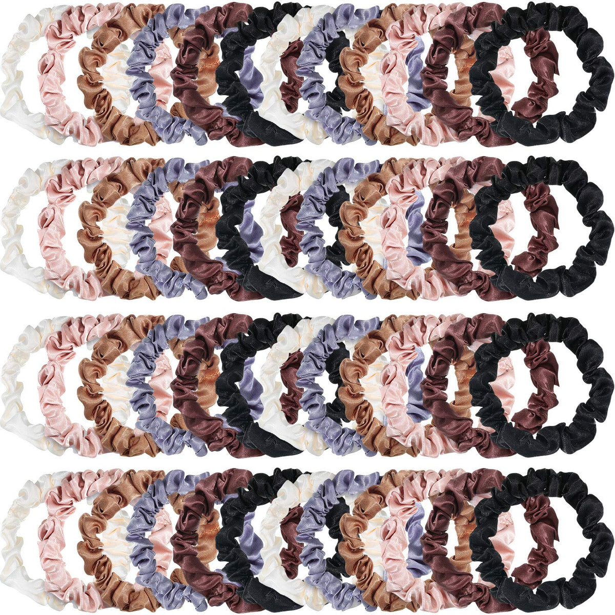 WILLBOND chouchous satin multicolores – ensemble prêt à assortir selon les cheveux.