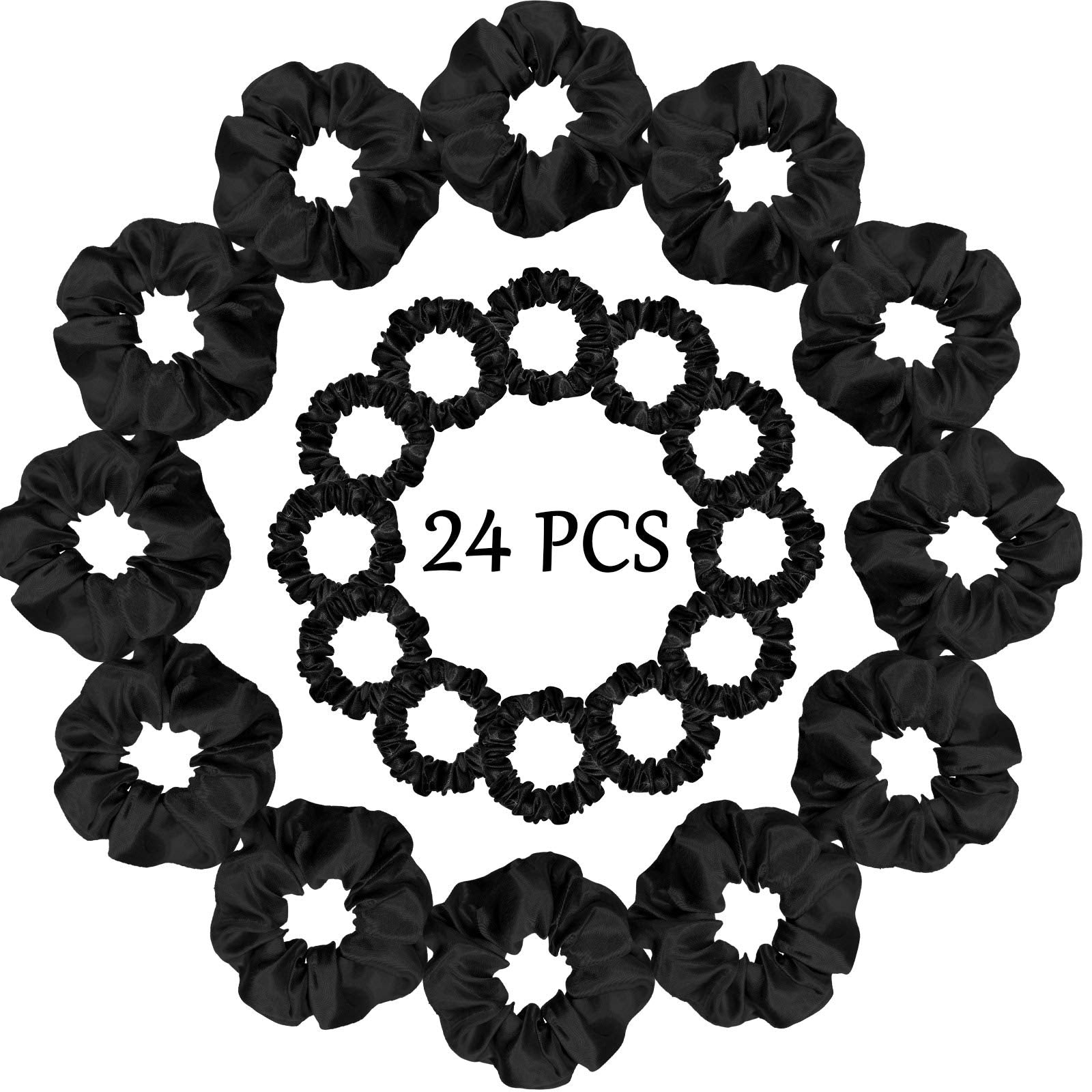 Willbond scrunchies satin noir regular 3x9 cm, maintien confortable.