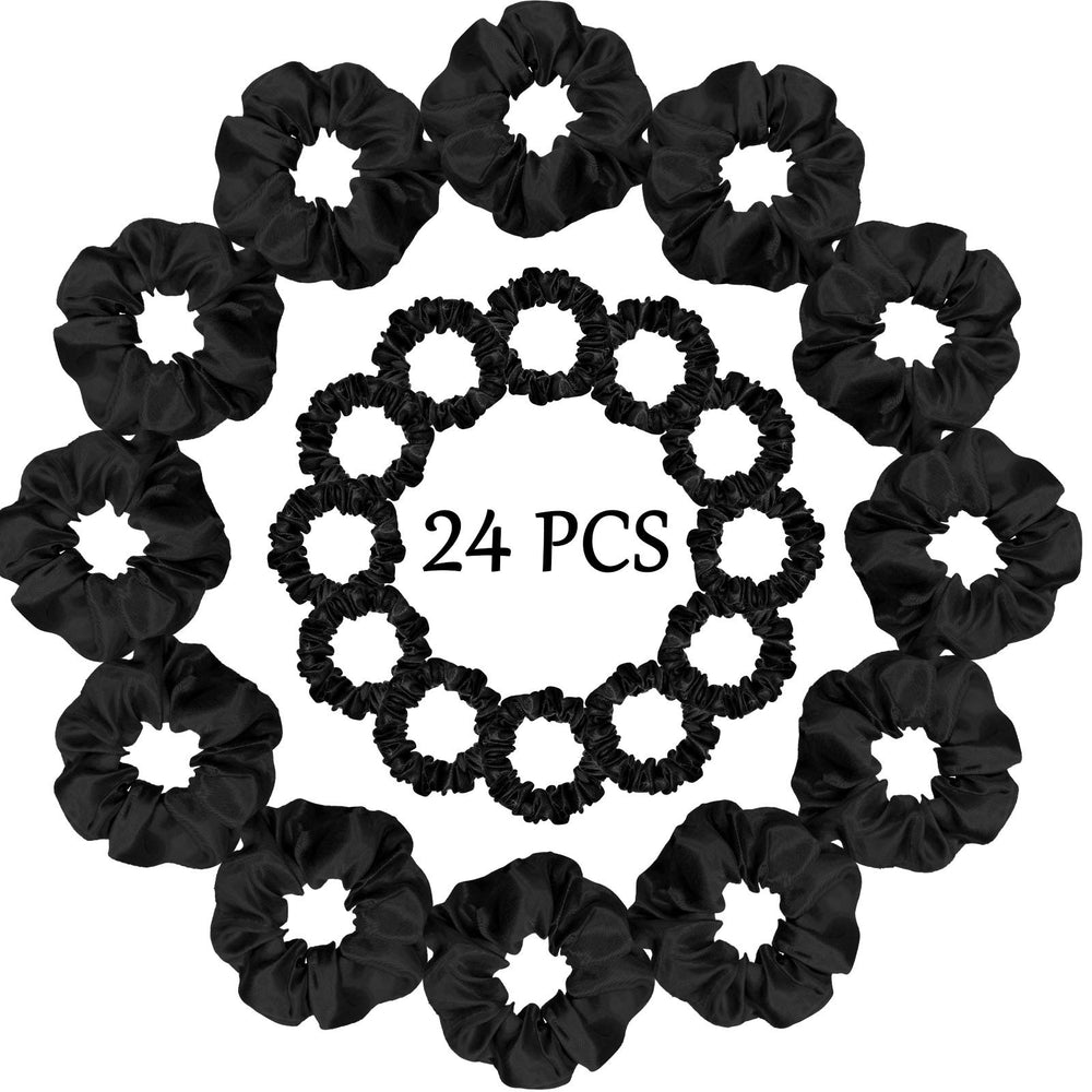 Willbond scrunchies satin noir regular 3x9 cm, maintien confortable.