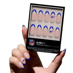Ongles courts amande WinCraft Glamnetic Buffalo Bills, élégants et durables
