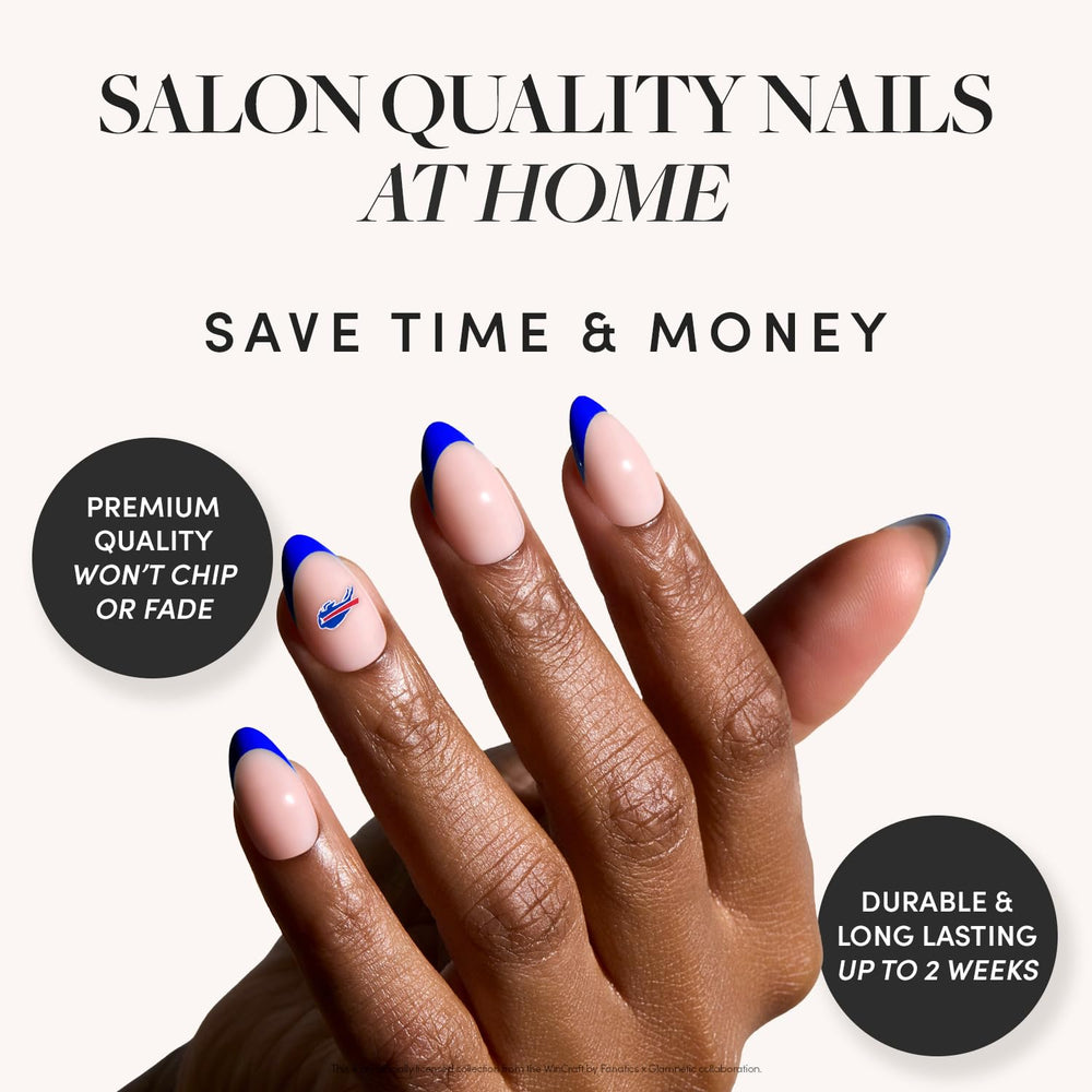 Rebords bleus Buffalo Bills, accent Français sur les ongles
