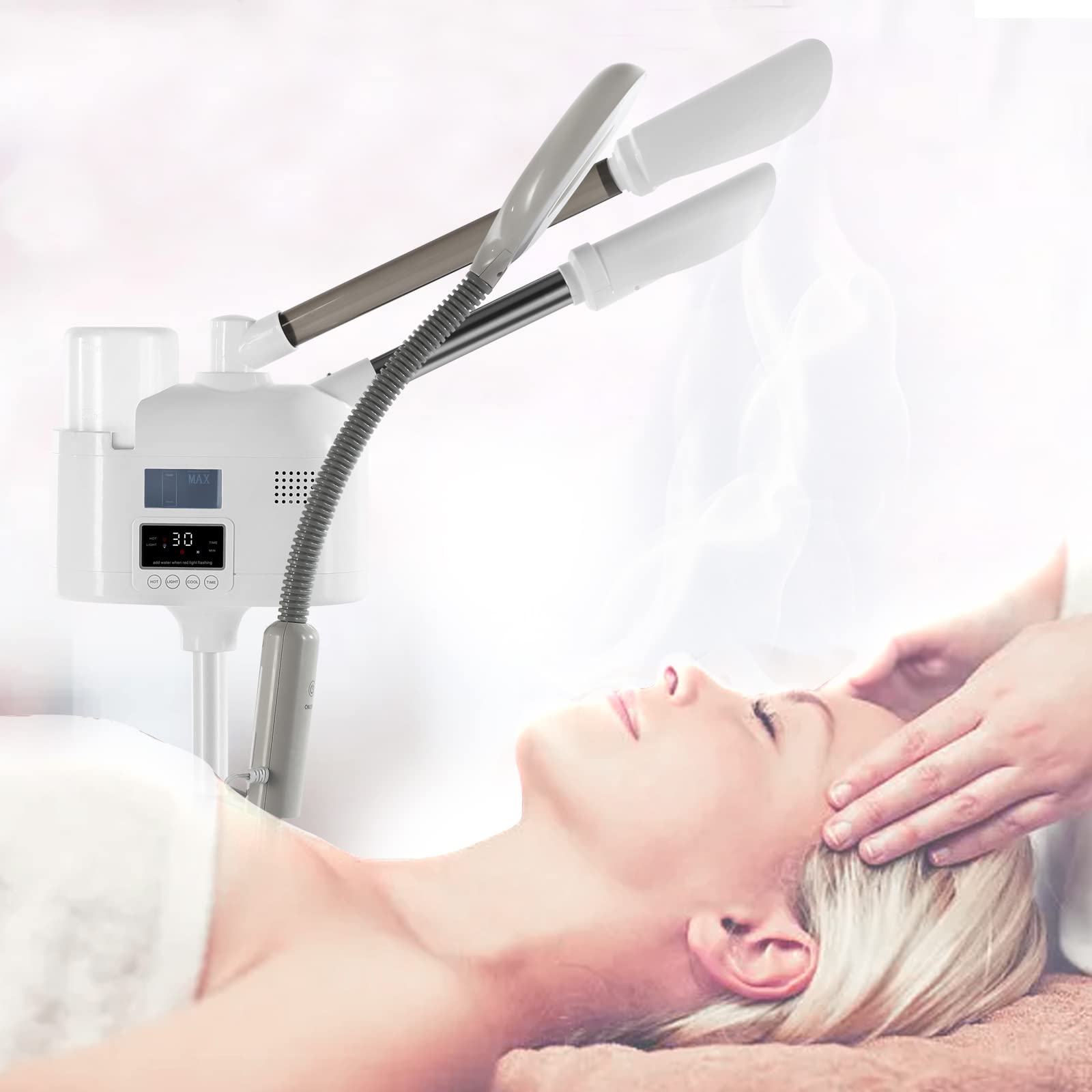 WINEDYOUNG Steamer visage potence métal stable pour une installation sécurisée.