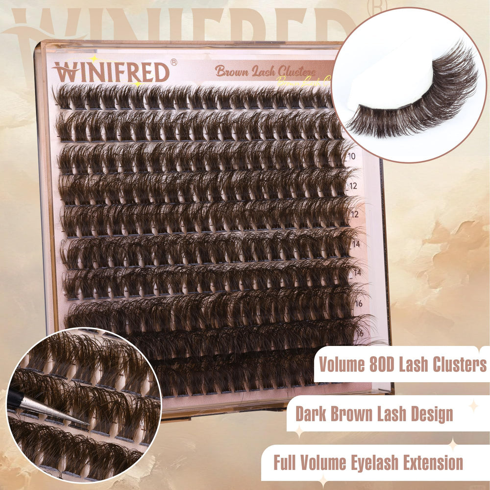 Cils individuels brun foncé 80D pour un effet wispy élégant.