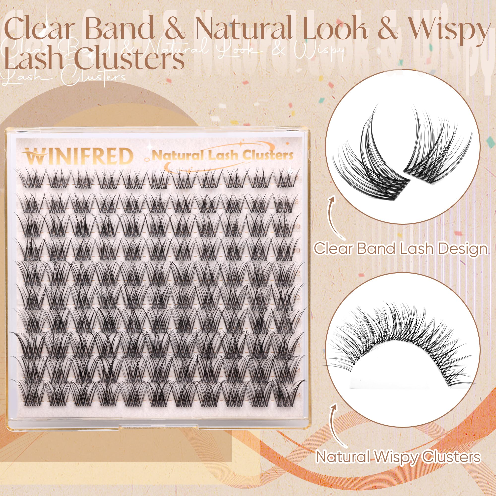 Winifred clusters design naturel 8-14 mm pour un aspect discret et quotidien.