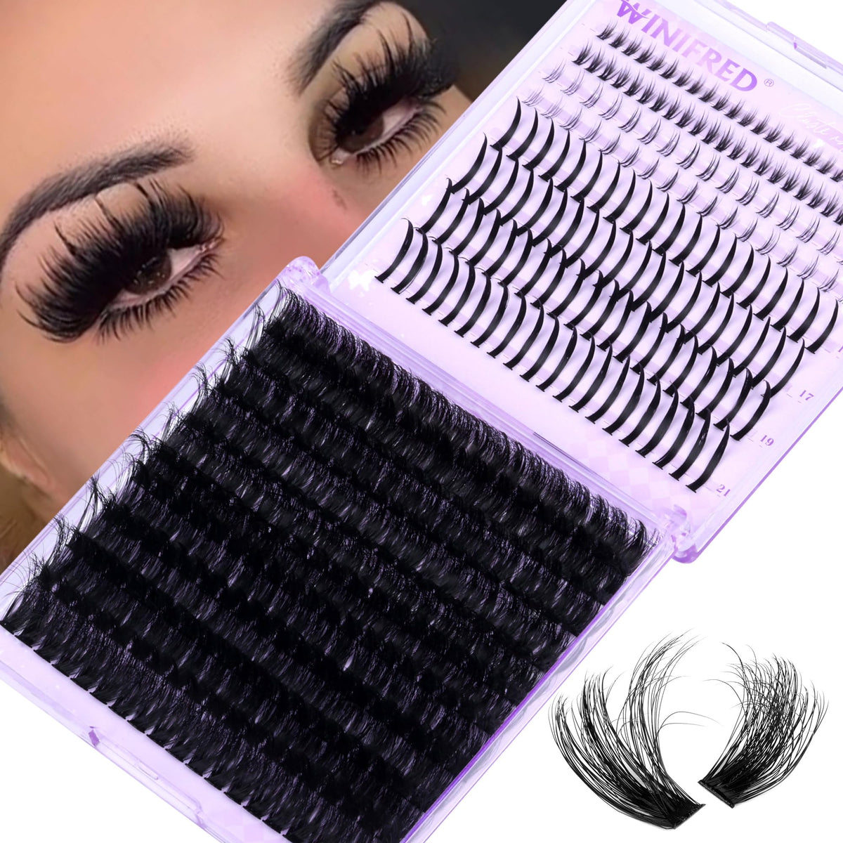 Winifred ensembles-cils 14-20mm avec pointes, volume remarquable pour un regard profond.