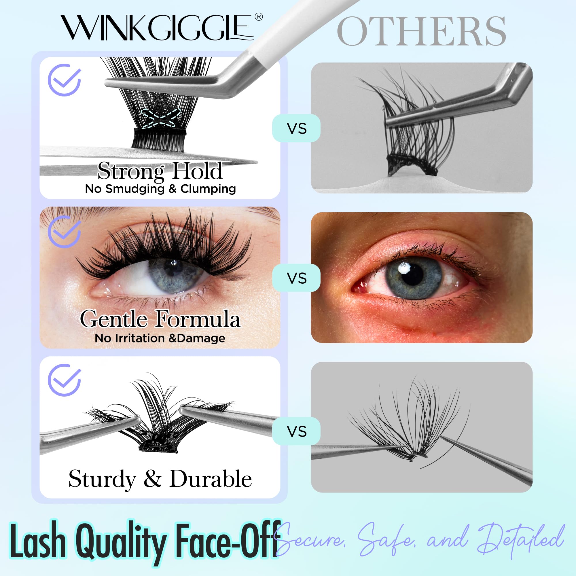 WINKGIGGLE cils réutilisables après retrait, idéal pour tester différents styles.