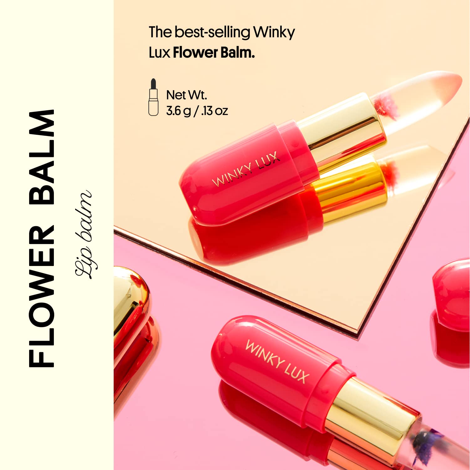 Winky Lux Flower Balm teinte rose naturelle selon le pH des lèvres