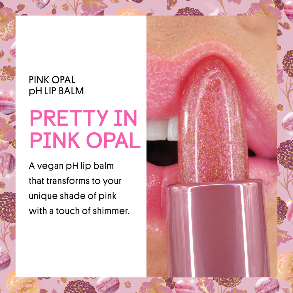 Baume Pink Opal Glimmer, applicateur pratique pour lèvres douces.