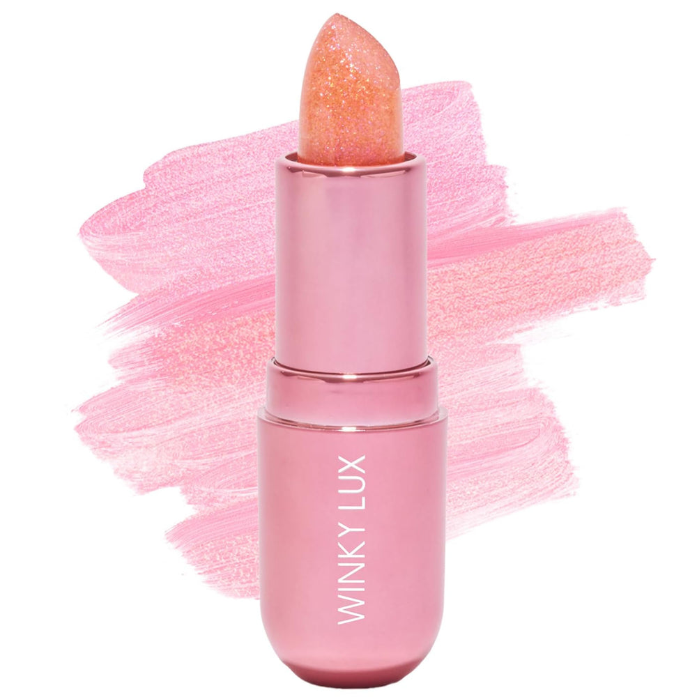 Baume Winky Lux Pink Opal Glimmer avec cap élégant et application précise.