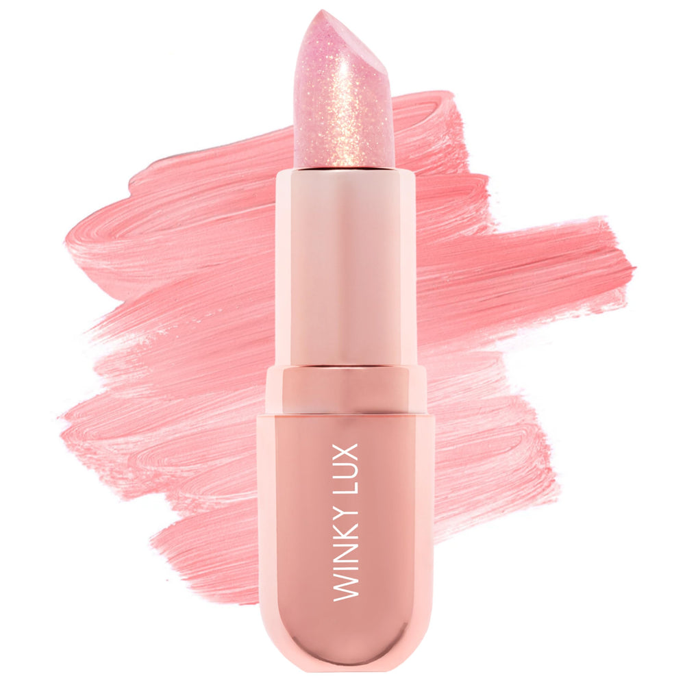 Winky Lux Baume Rosé Scintillant, emballage élégant et pratique pour hydrater en déplacement