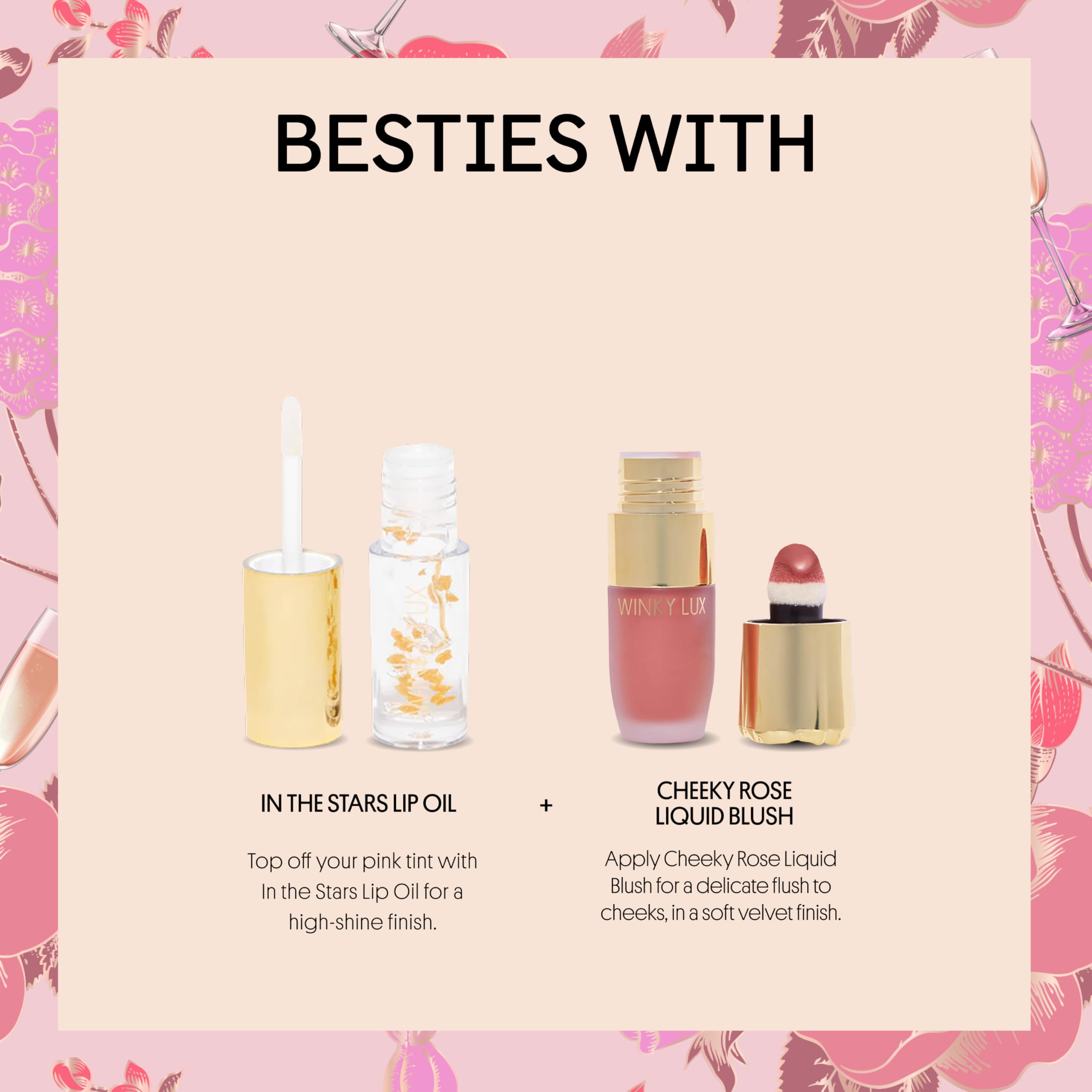 Winky Lux Baume Rosé Scintillant, rituel beauté quotidien pour lèvres hydratées et teintées