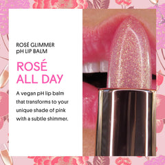 Winky Lux Baume Rosé Scintillant, test-teinte montrant une teinte rosée changeante selon le pH