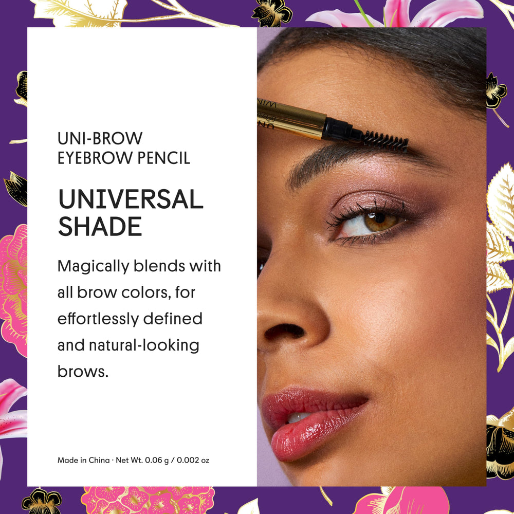 Embout spoolie intégré du crayon Uni-Brow pour estomper les poils