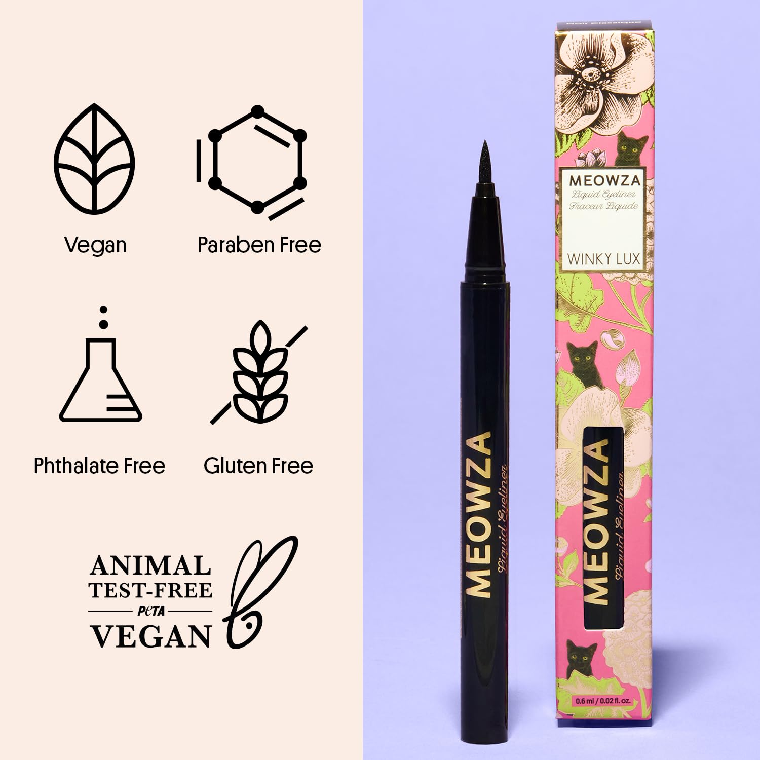 Winky Lux Meowza : fini noir profond et look élégant sans bavures