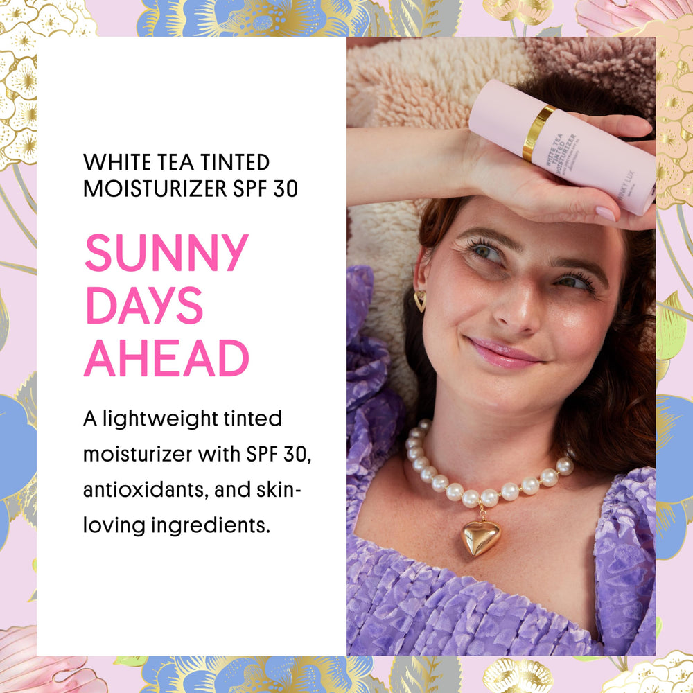 Texture fluide visage SPF30 de Winky Lux, teint léger et uniforme.
