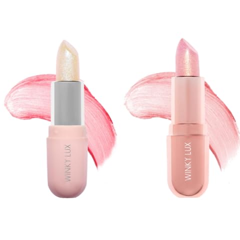 Baume Glimmer Unicorn de Winky Lux – gros-plan sur texture rosée personnalisée