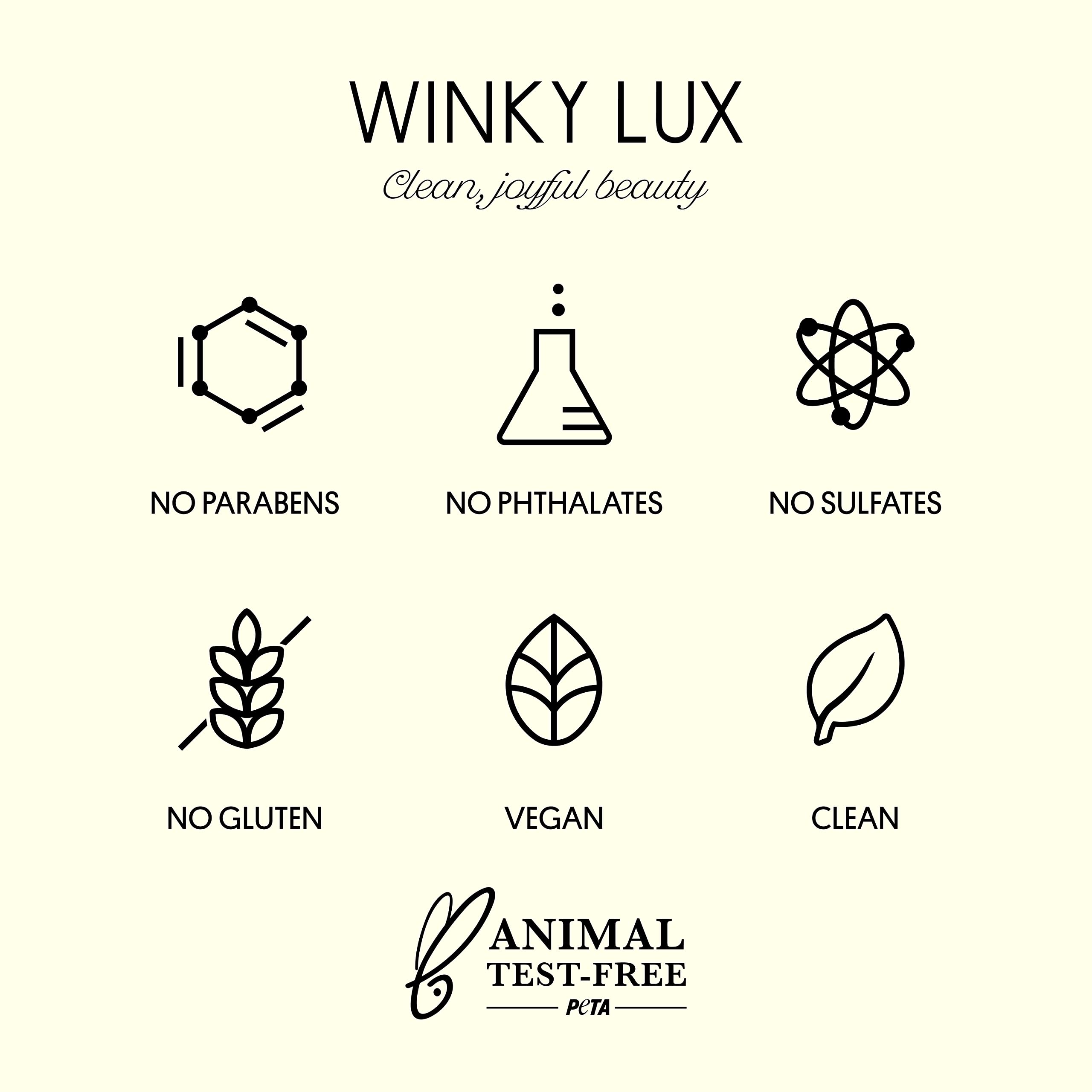 Engagement vegan et cruelty-free, démarche plastiques neutres de Winky Lux.