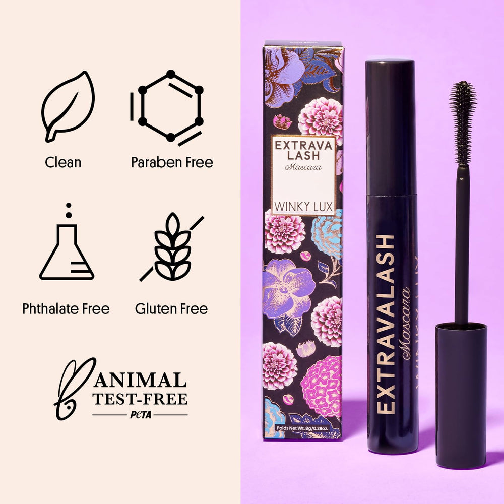 Winky Lux ExtravaLash présente un pigment noir profond pour un regard marqué.