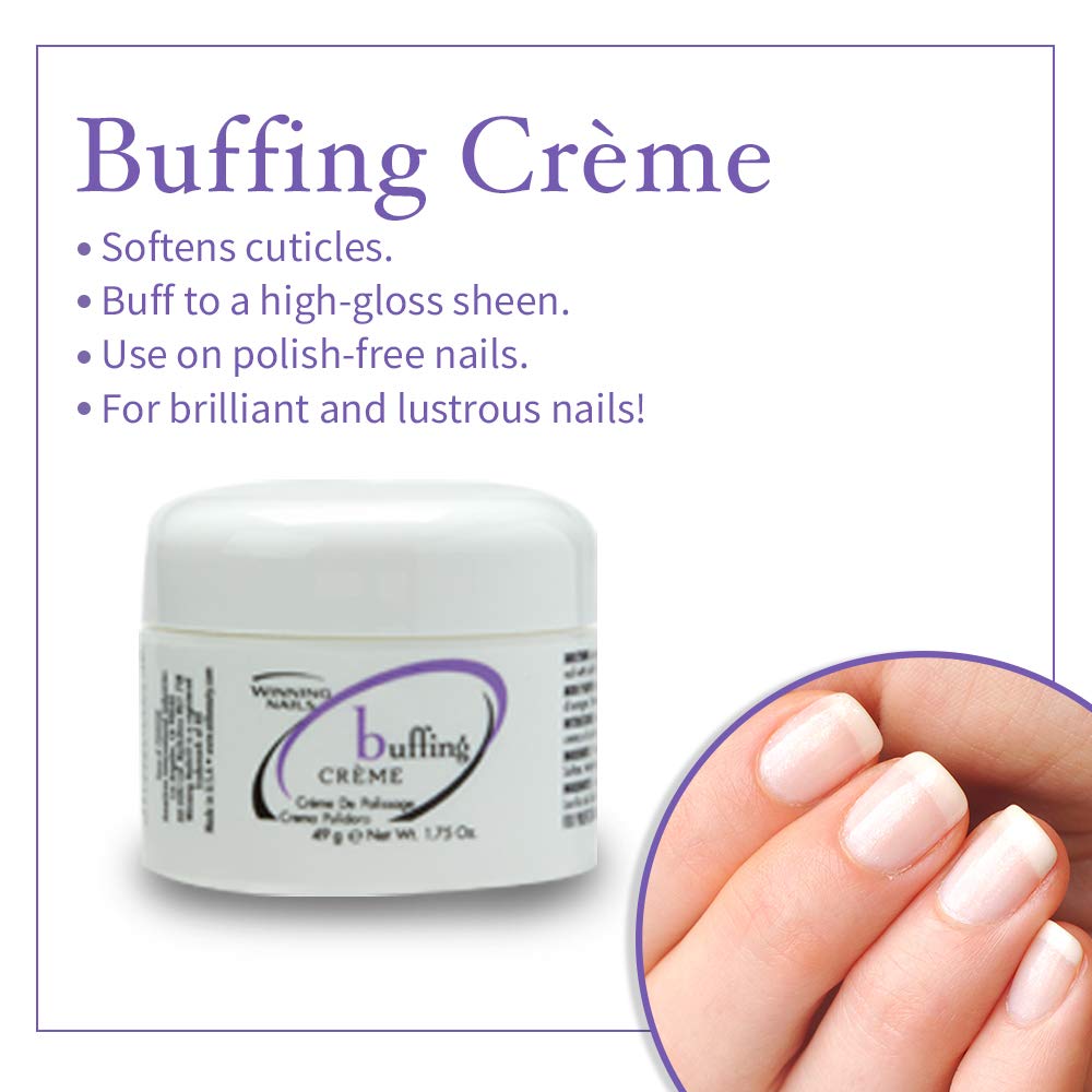 Winning Nails buffer and cream set packaging displayed prominently