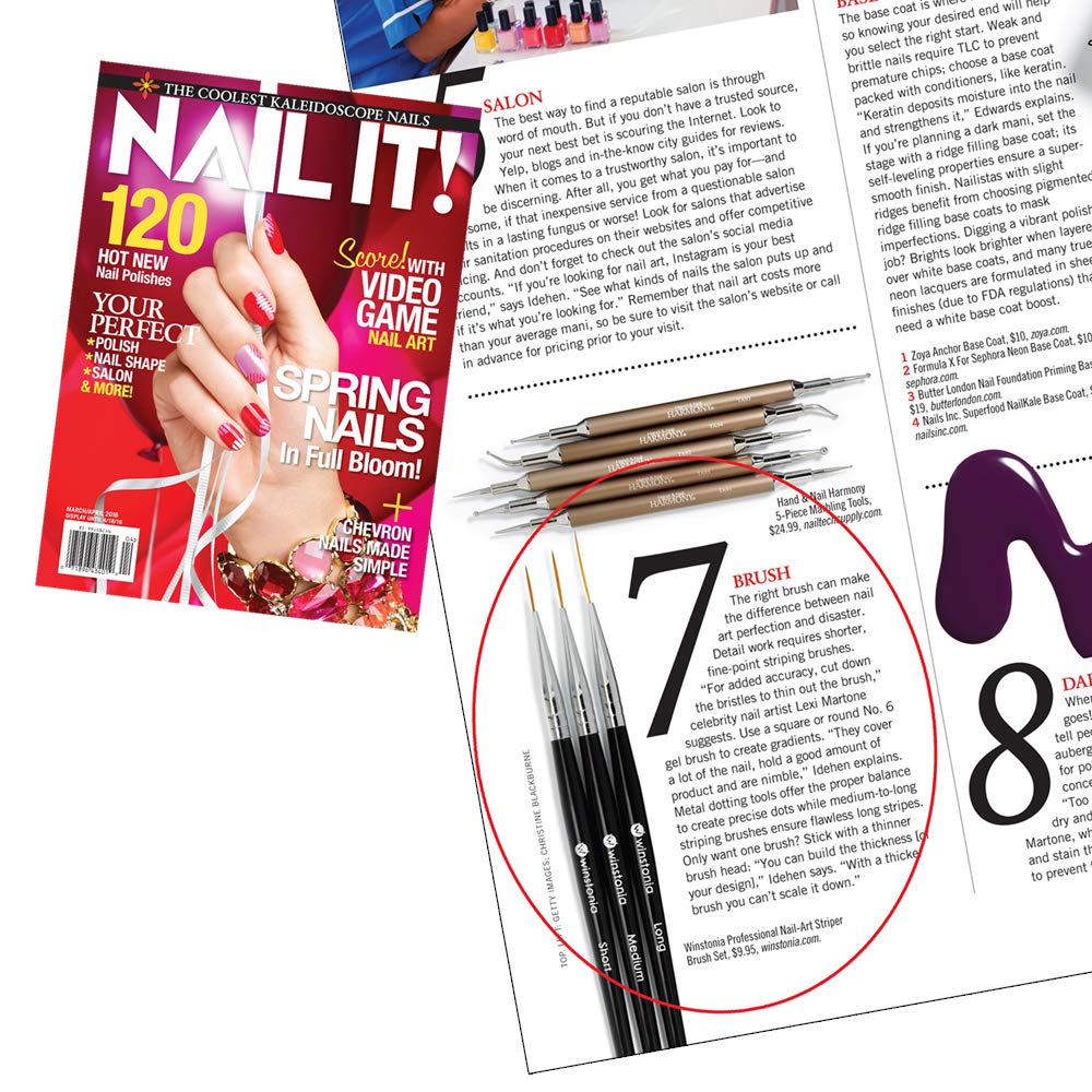Pinceaux Winstonia compatibles vernis, acrylique et gel, polyvalents.