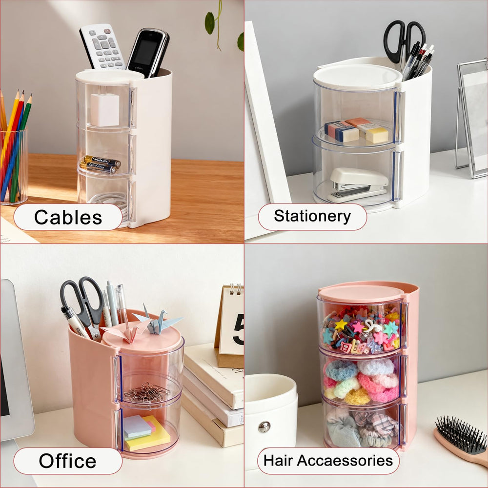 Organiseur Wiojtry cheveux compact – pratique pour vanity et bureau.