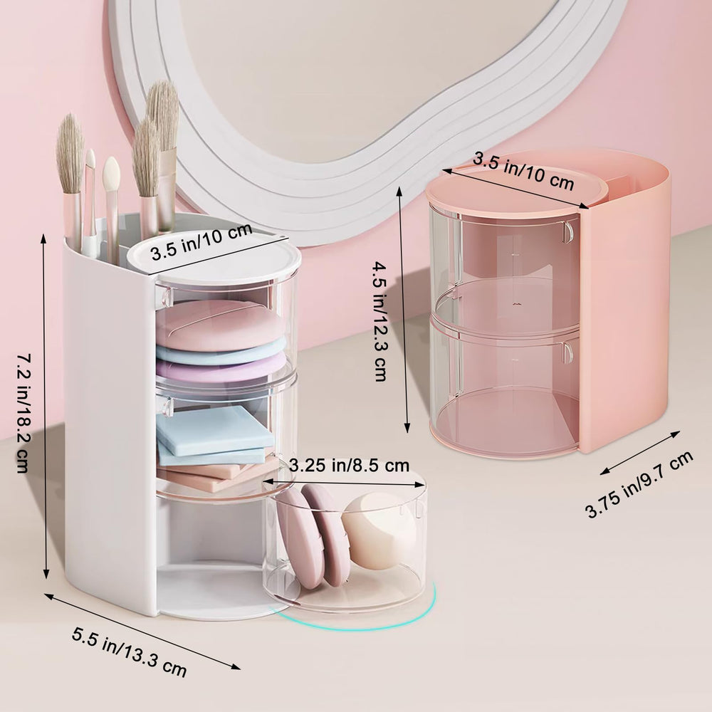 Porte-brosse transparent rotatif à 180° de Wiojtry sur vanity.