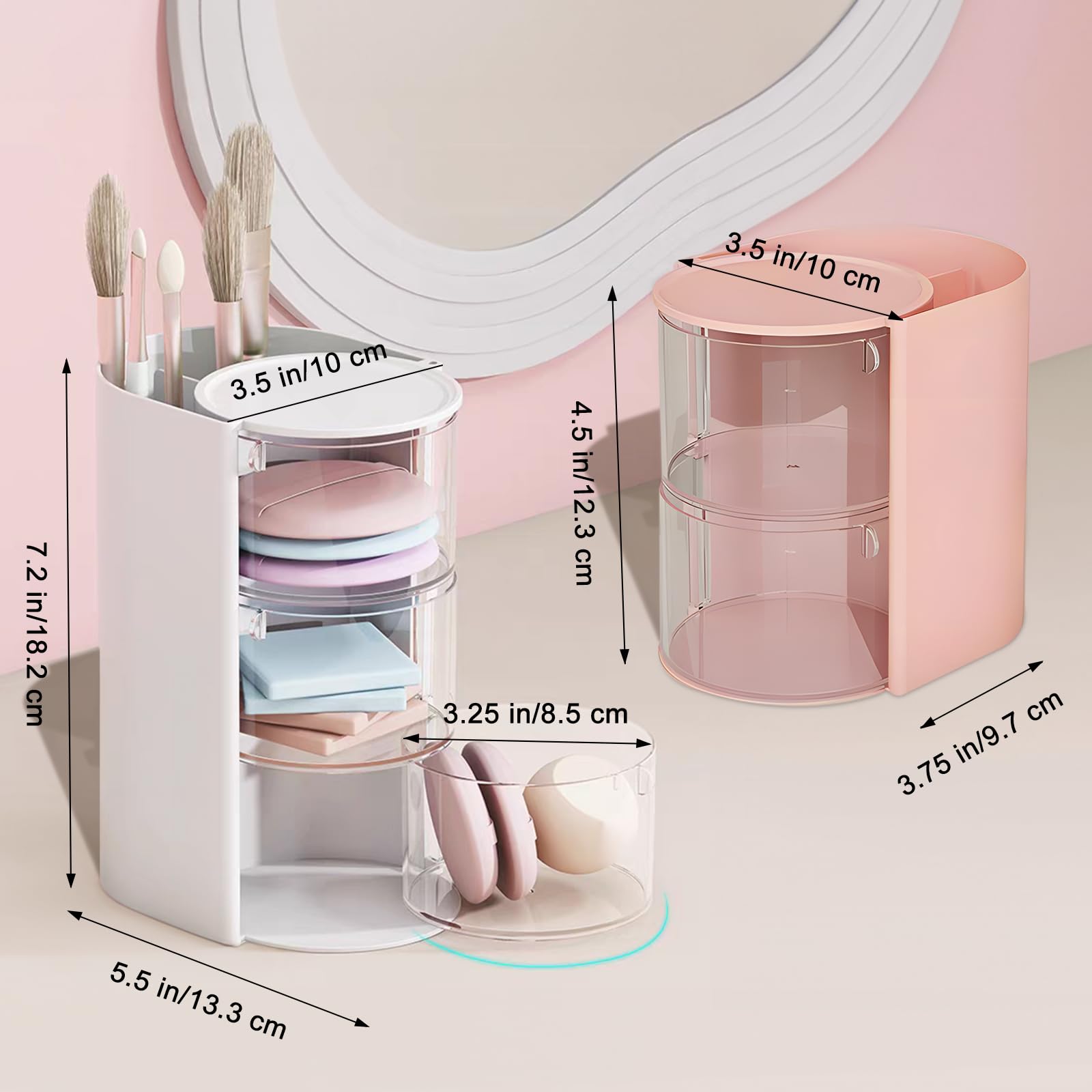 Tiroirs transparents Wiojtry rotation 180 degres pour acces rapide.