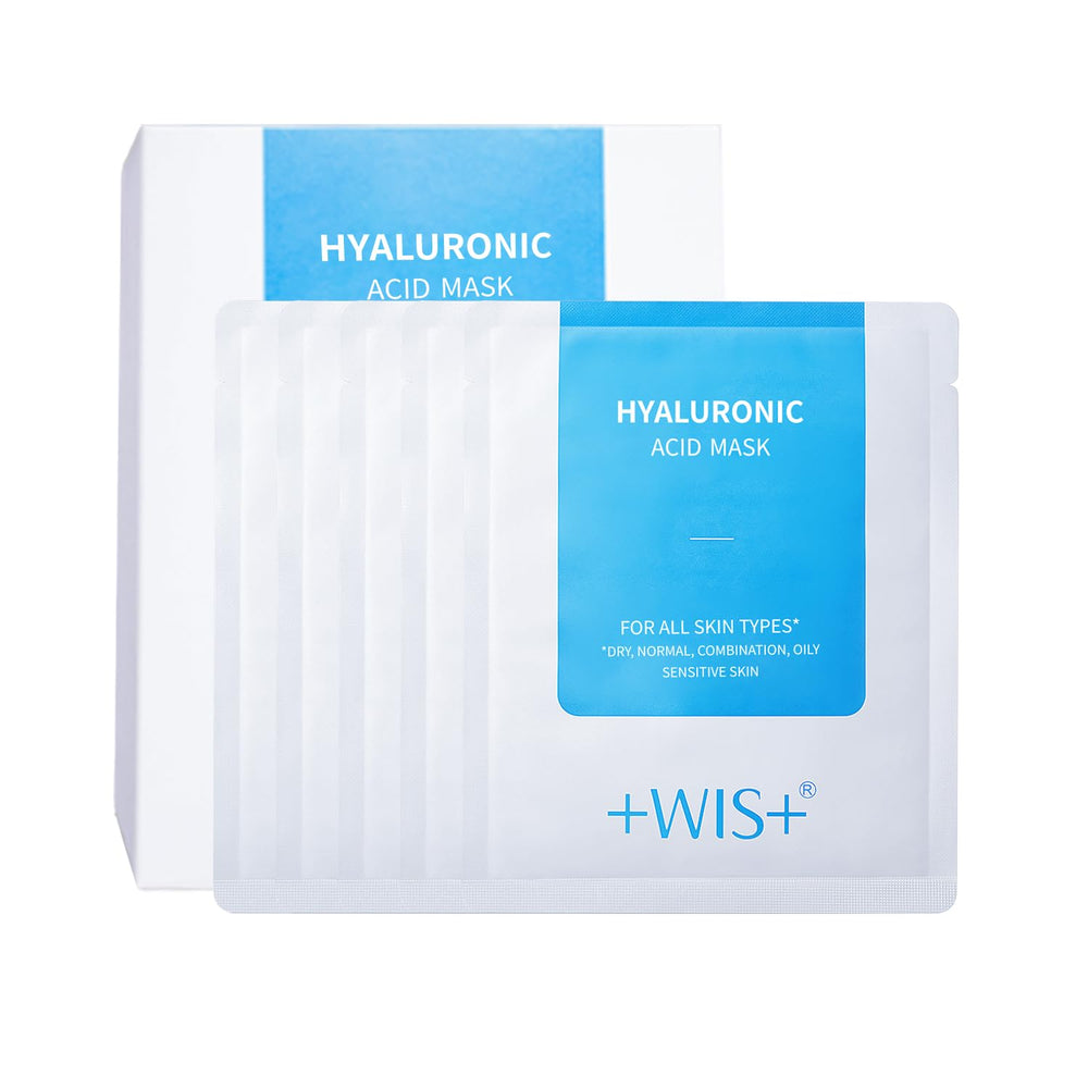 +WIS+ Emballage du masque hydratant, présentation élégante et soin de la peau.