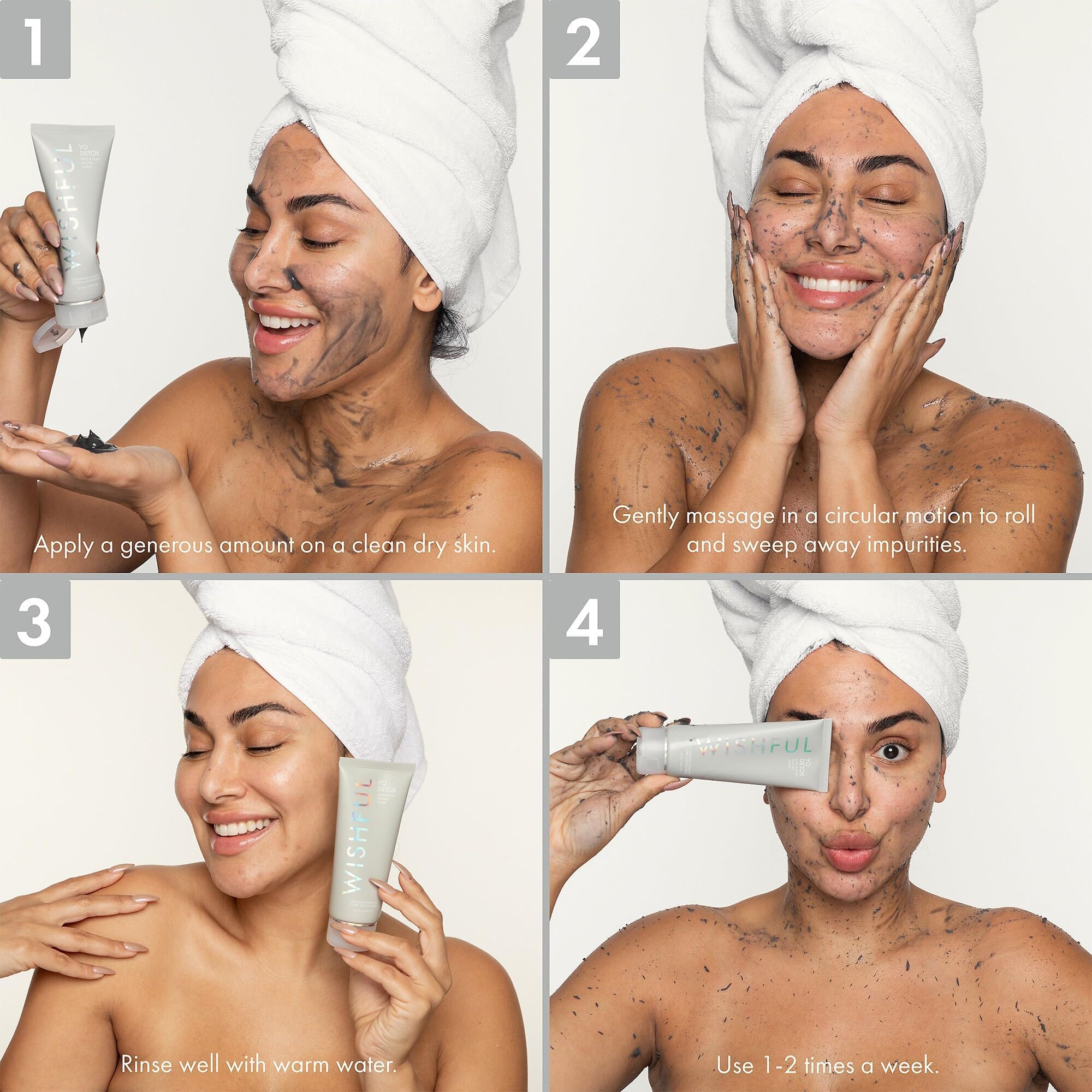 La texture du gommage Wishful pour visage et corps, exfoliante et confortable.