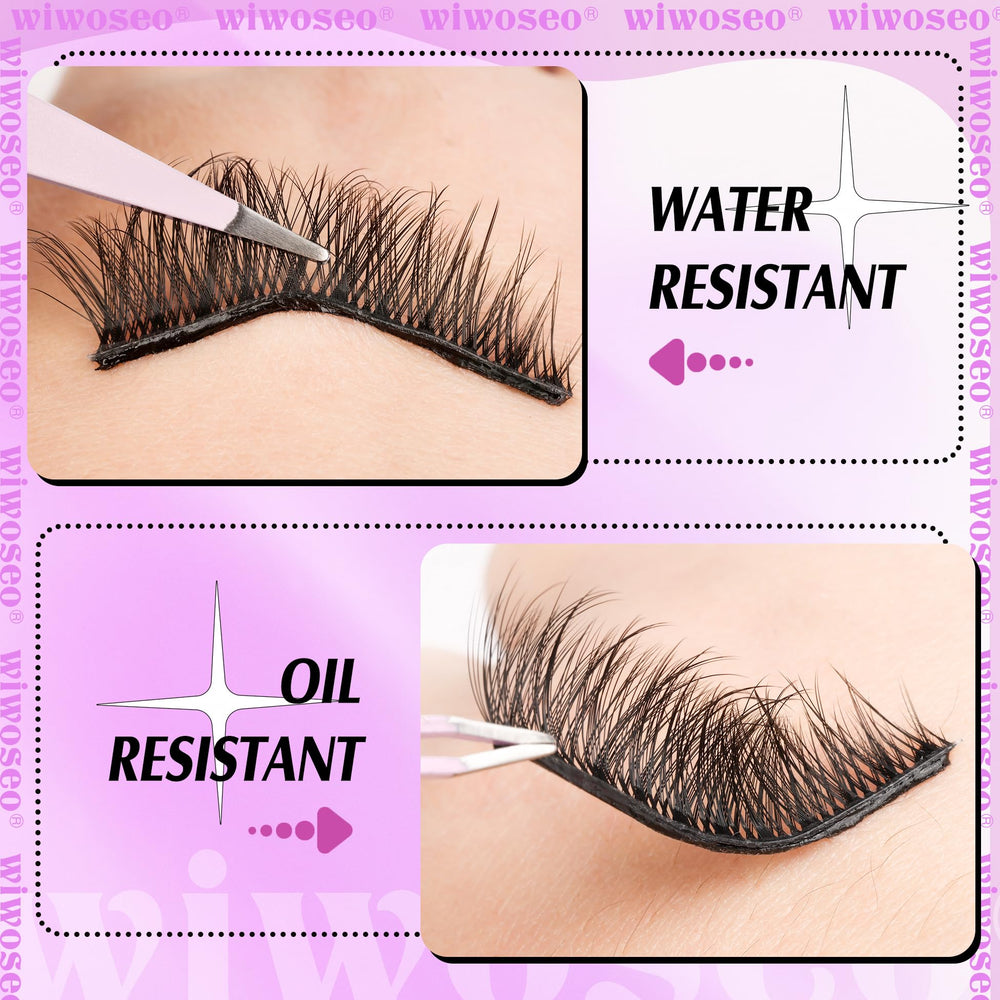 Application sans colle avec les cils Wiwoseo et pince fournie.