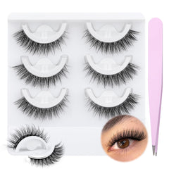 Cils auto-adhésifs Wiwoseo ensemble 3 paires pour un look naturel.