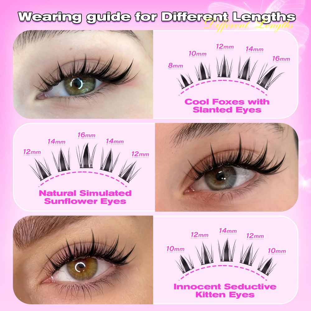 Cils manga clusters wiwoseo 12mm, regard plus présent pour les soirées.