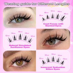Cils manga clusters wiwoseo 12mm, regard plus présent pour les soirées.
