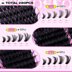 wiwoseo clusters cils fluffy 10-18mm: effet volumineux et léger pour rendu naturel