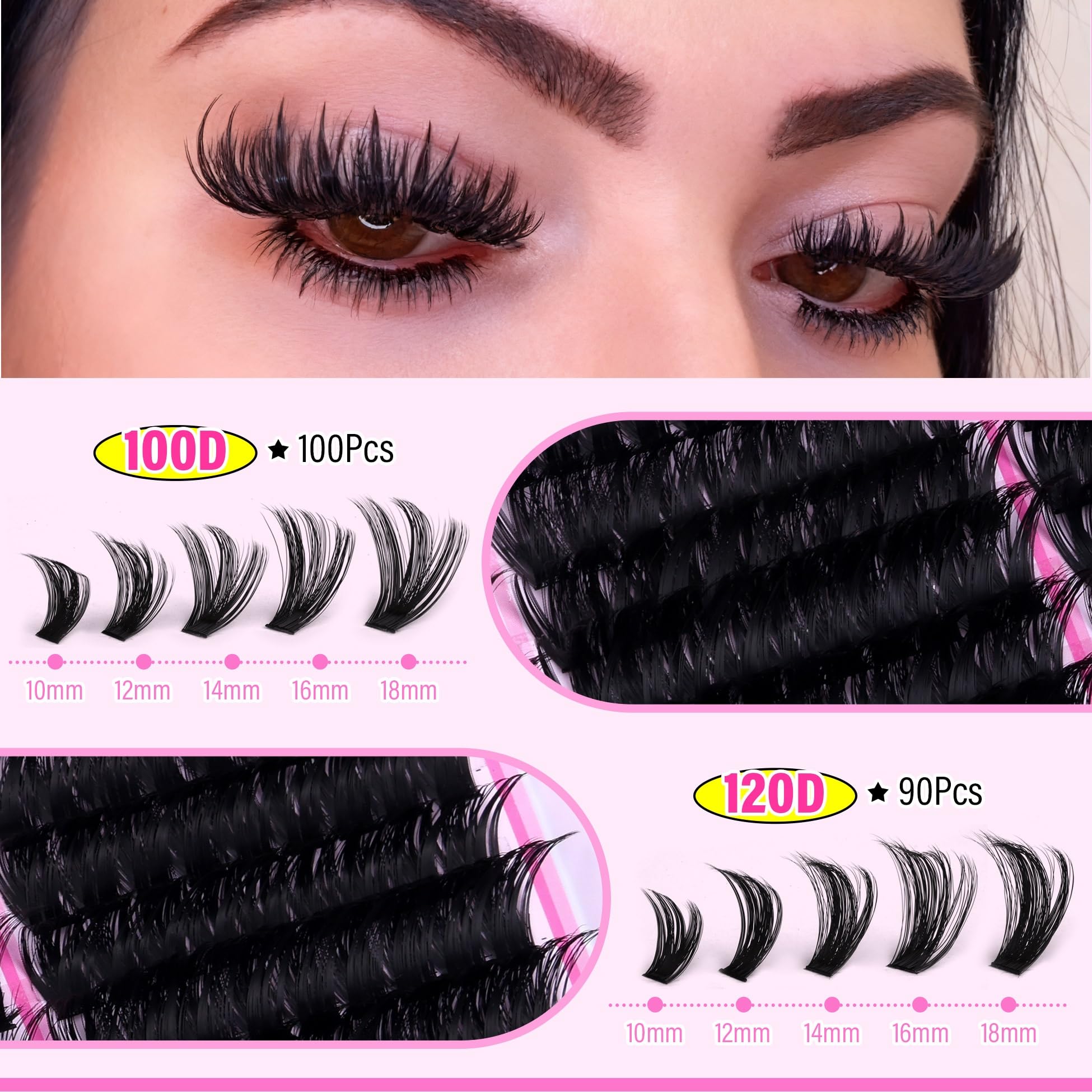 Les clusters fairy wiwoseo cils 11-21mm permettent des styles variés.