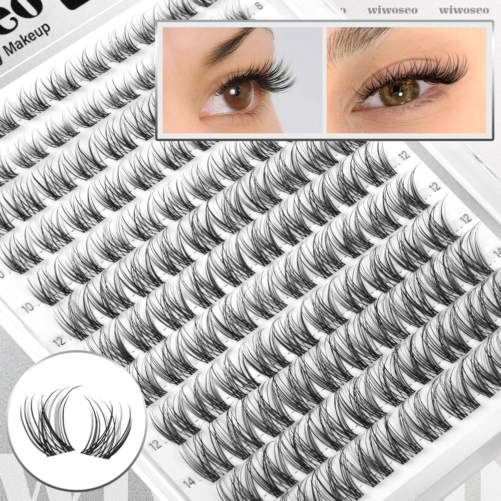 wiwoseo flaunt lash clusters beginner kit for a DIY lash look.