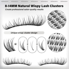 wiwoseo flaunt lash clusters clear bond and seal for precise application.