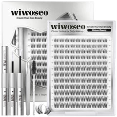 wiwoseo flaunt lash clusters show natural D-curl 8-14mm for a fuller daily look.