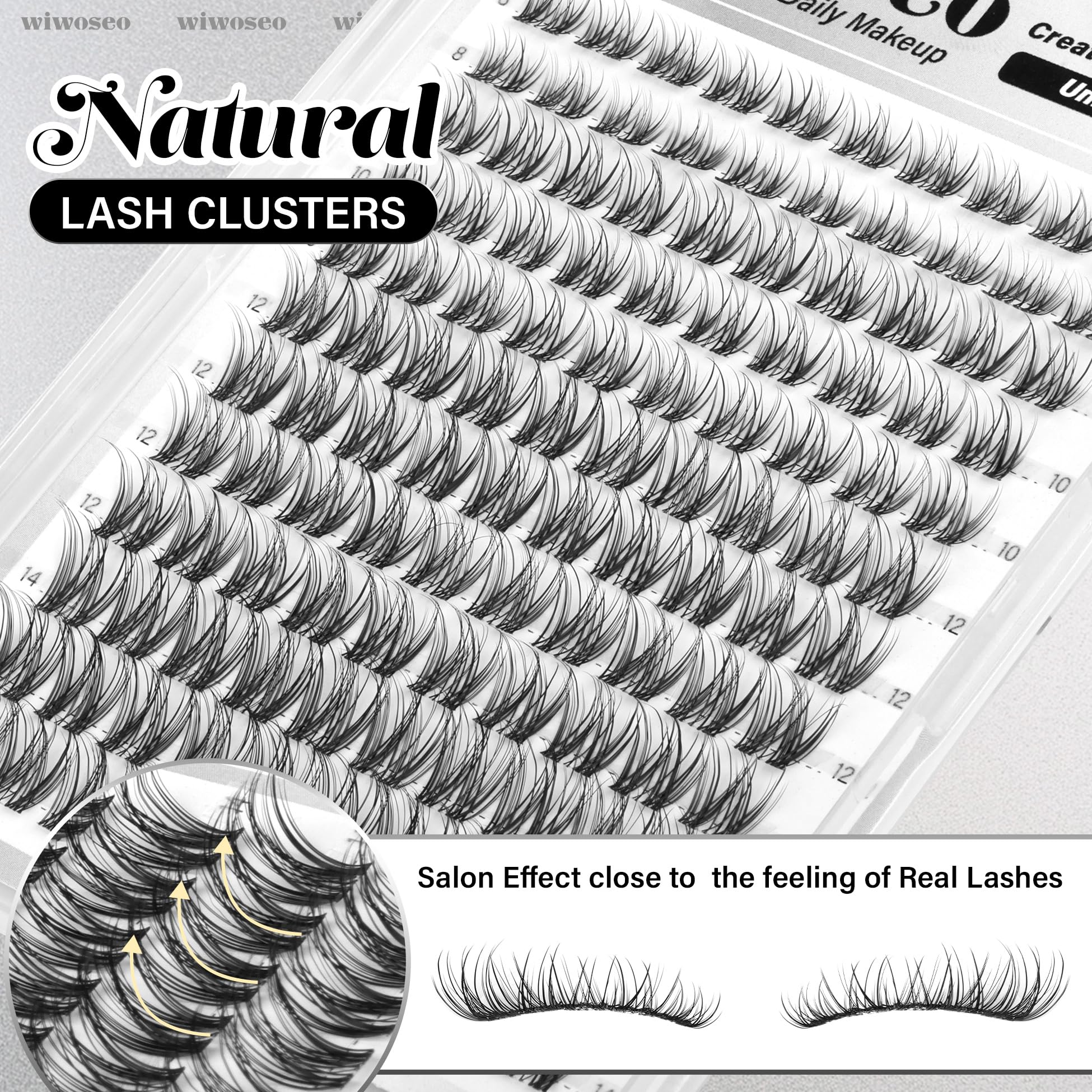 wiwoseo flaunt lash clusters offer versatile length choices for customization.