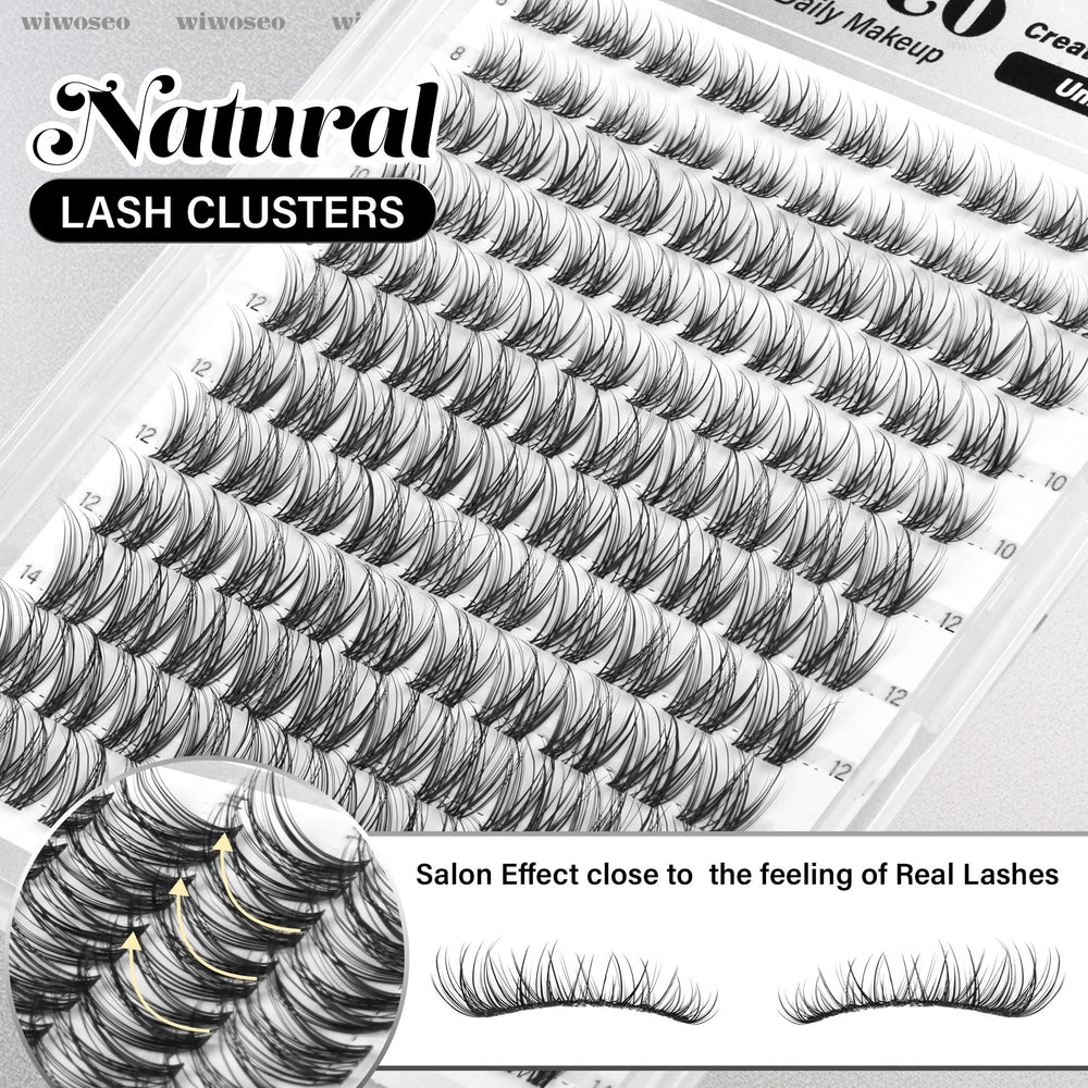 wiwoseo flaunt lash clusters offer versatile length choices for customization.