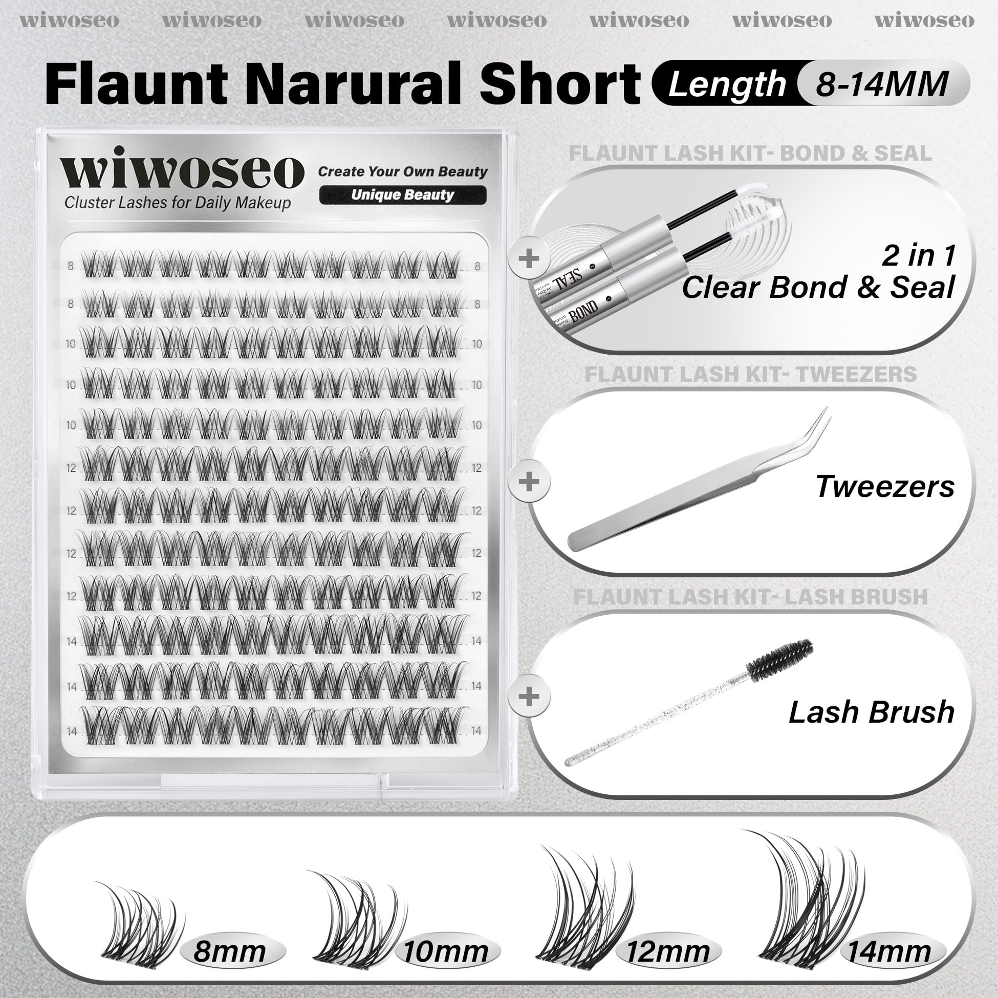 wiwoseo waterproof clear glue keeps clusters in place all day.