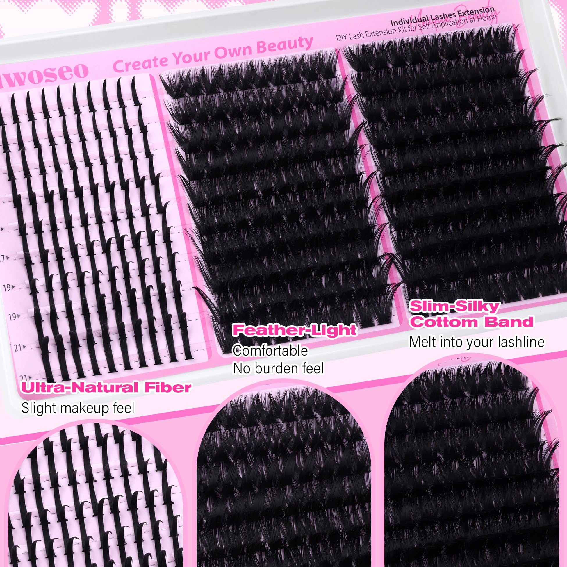 Le volume-regard-salon des cils wiwoseo offre un regard plus expressif.
