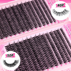 wiwoseo Wispy Lash Clusters, 9mm naturel pour un rendu léger et rapide.