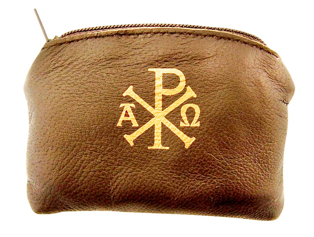 Élégant étui rosaire en cuir d’agneau brun WJ Hirten, protection durable et style discret.