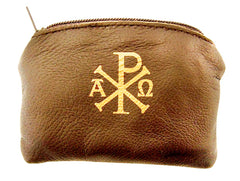 Élégant étui rosaire en cuir d’agneau brun WJ Hirten, protection durable et style discret.